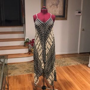 Black and cream high low sun dress